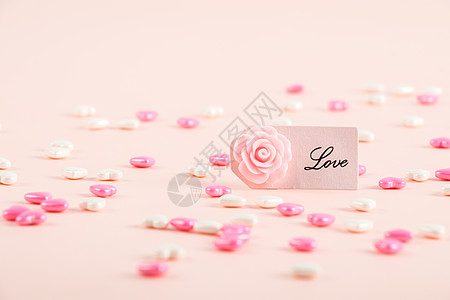 七夕情人节标签520粉色甜蜜新婚背景
