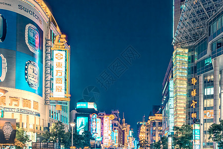 南京路步行街夜景图片