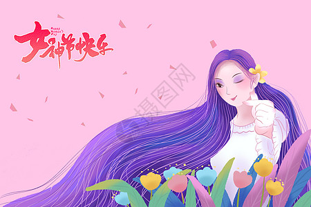 女神节贺卡木桌上的妇女节贺卡设计图片