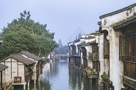 清晨的江南水乡--乌镇！背景图片