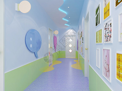 幼儿园大厅走廊效果图图片