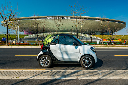 奔驰smart上海世博共享汽车背景