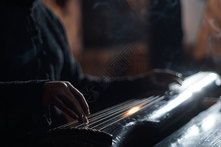 焚香抚琴图片素材