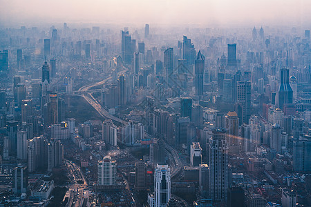 上海城市夜景俯拍背景图片