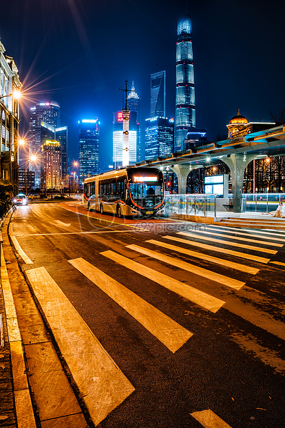 上海中速交通夜景图片