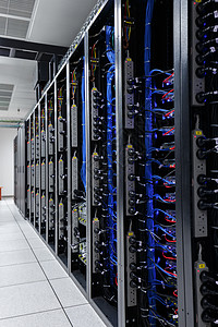 科技服务器机架和数据线背景