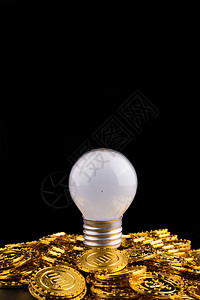 灯泡和金币背景图片