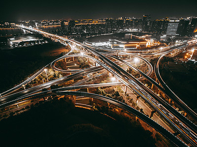 立交桥夜景图片