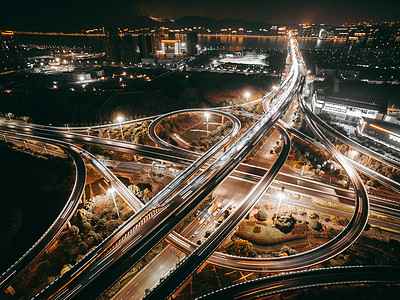 立交桥夜景图片