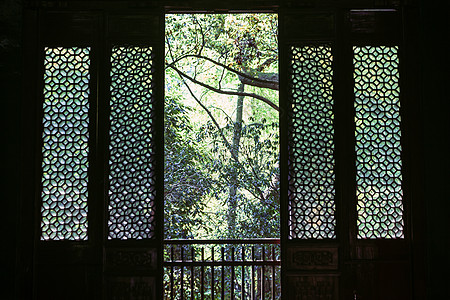 中式门窗古朴老式木门门窗背景