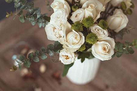 白玫瑰插花背景背景图片