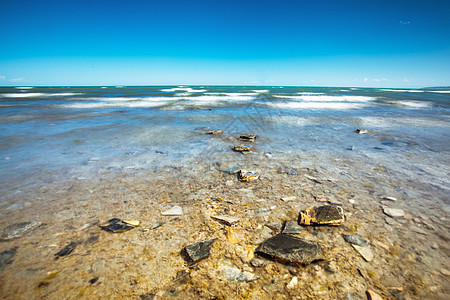 运动的海浪沙滩风景 背景 纯净图片