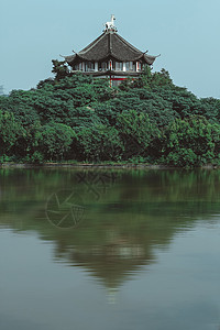 水壁纸中式园林亭台楼阁景观背景