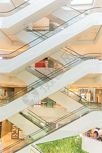 商场建筑设计交叉扶梯背景图片