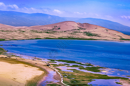 青海湖航拍美丽的青海湖背景