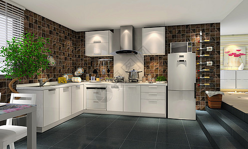 厨房橱柜效果图现代风格厨房效果图背景