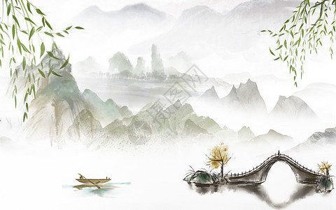 中国风水墨清明背景图片