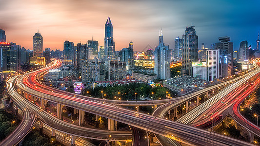 延安路高架摩天大厦上海高清图片