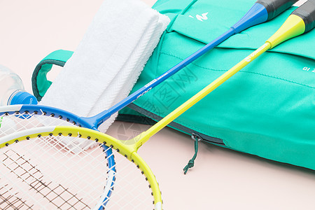 羽毛球运动装备背包小清新素材高清图片