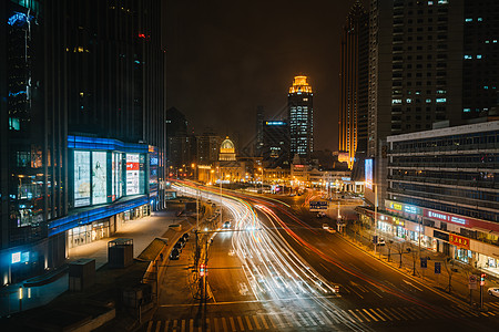 天津海河沿岸夜景图片