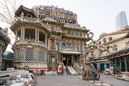 天津特色建筑天津瓷房子拍摄背景