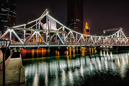 天津海河沿岸夜景图片