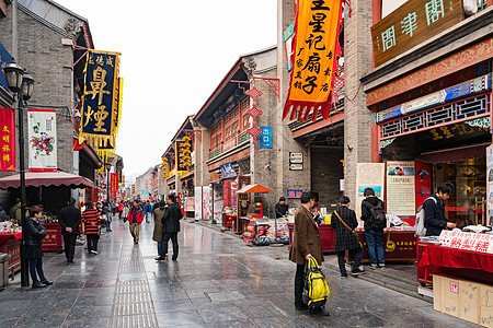 天津海河古文化街景色背景