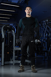 健身房健身运动肌肉动作示范高清图片