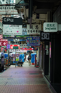 香港夜景香港街头人文风光背景