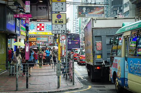 香港街头人文风光背景图片