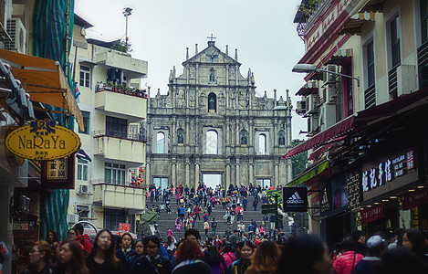 澳门回归澳门大三巴背景