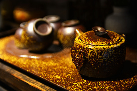 古典茶具背景图片
