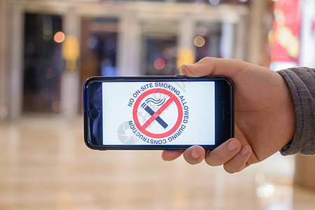 用手机宣传世界禁烟日背景图片