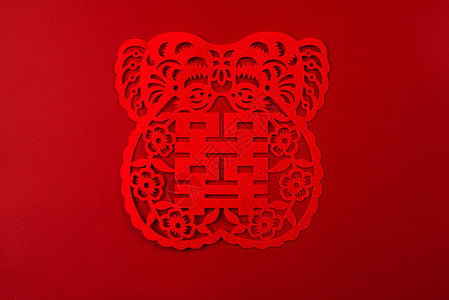 灯笼剪纸春节中国红福福字背景