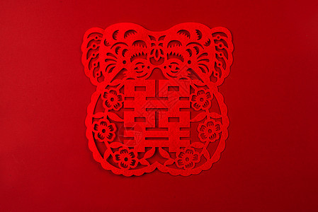 春节中国红福福字图片