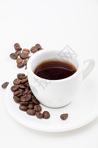 简洁咖啡豆咖啡摆拍图片