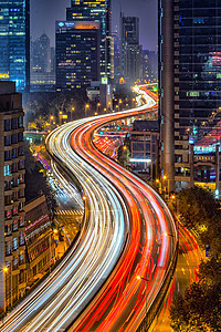 上海晚上车流背景