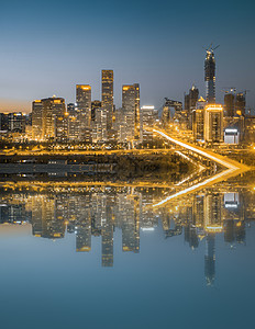 镜面CBDPS夜景素材高清图片