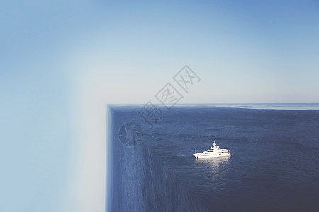 海上航行的船在盗梦空间中背景图片