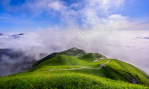 武功山大美山河 云海背景