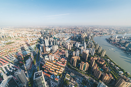 上海明珠俯视城市风景背景