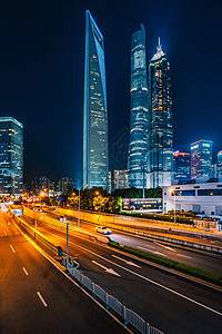 酒店全景陆家嘴城市夜景背景