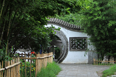 中式卫生间中式庭院背景