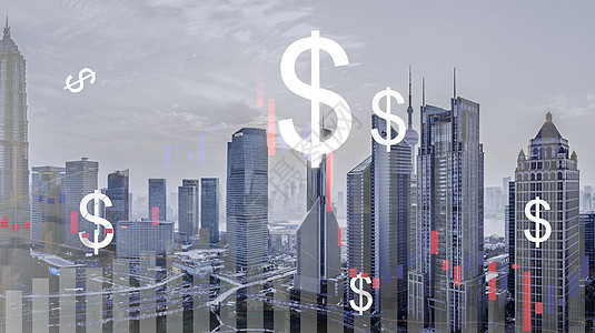 城市上上涨的股票背景图片