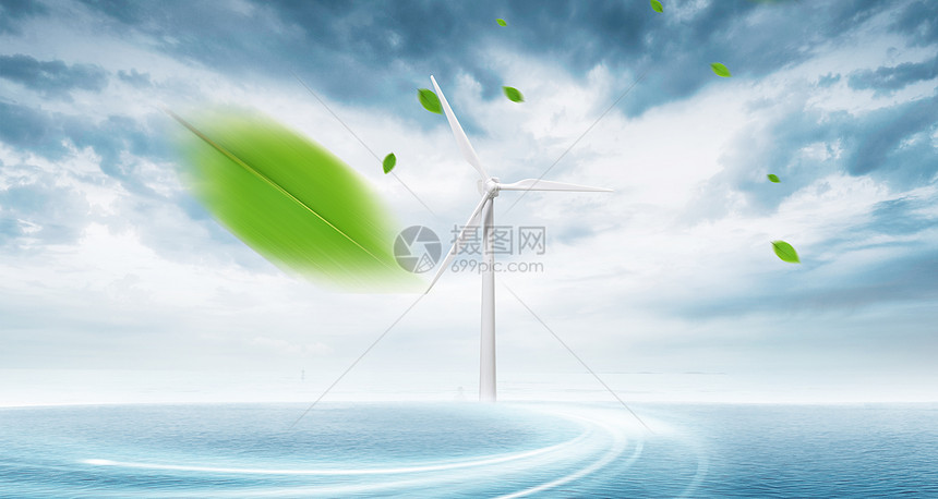 绿色风车能源图片