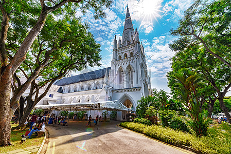新加坡建筑风景新加坡的教堂背景