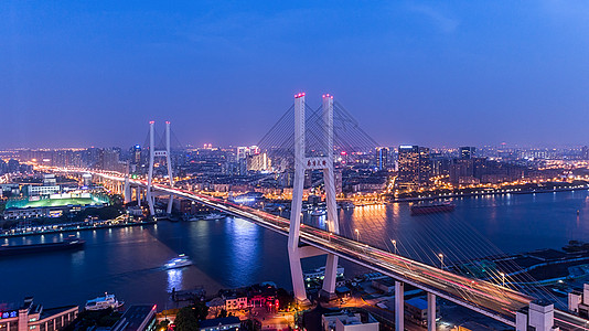 上海车水马龙现代都市城市夜景背景