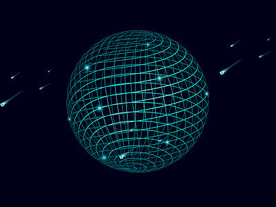 镂空的球体科技背景图片