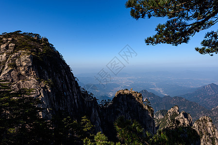 黄山奇石猴子观海背景图片