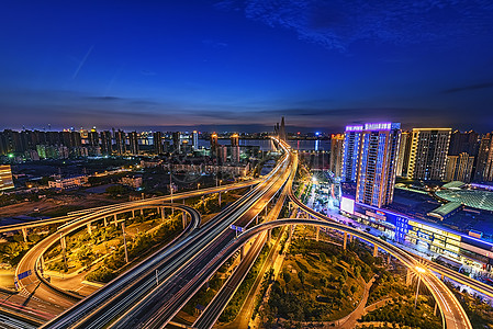 城市发展建设立交桥夜景图片